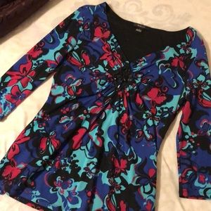 Flower dress shirt - beaded